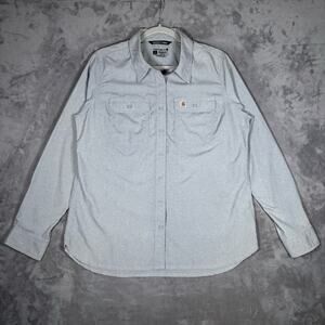 Carhartt Force 105538 Relaxed Fit Work Shirt Gray Women’s L Button Down